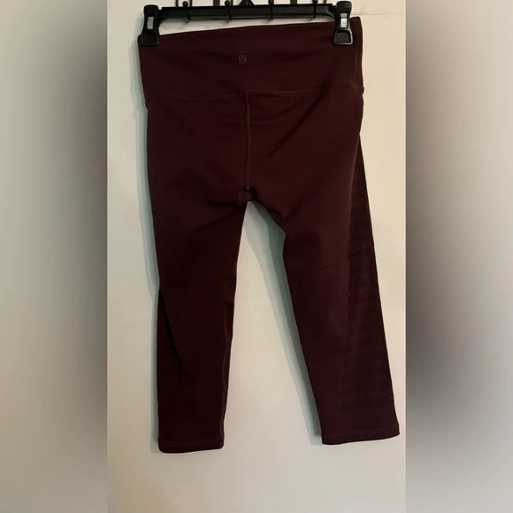 lululemon Reveal Crop (17”) Cut Out Sides Pocket Front Waist Seamless Dark Adobe - Picture 6 of 7